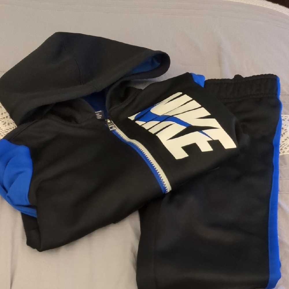 Nike Kids Black and Blue Tracksuit